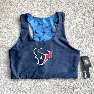 NFL Houston Texans Reversible Racerback Sports Bra Size XL Football Navy Blue